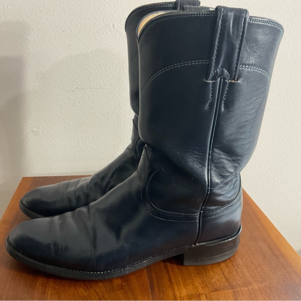 Justin Boots USA L3075 Cora Cowhide Roper Navy Blue Women Size 7.5 - Picture 2 of 6